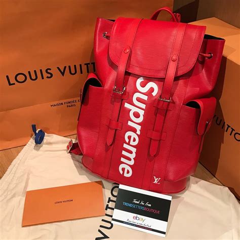 lv supreme backpack 100 authentic.